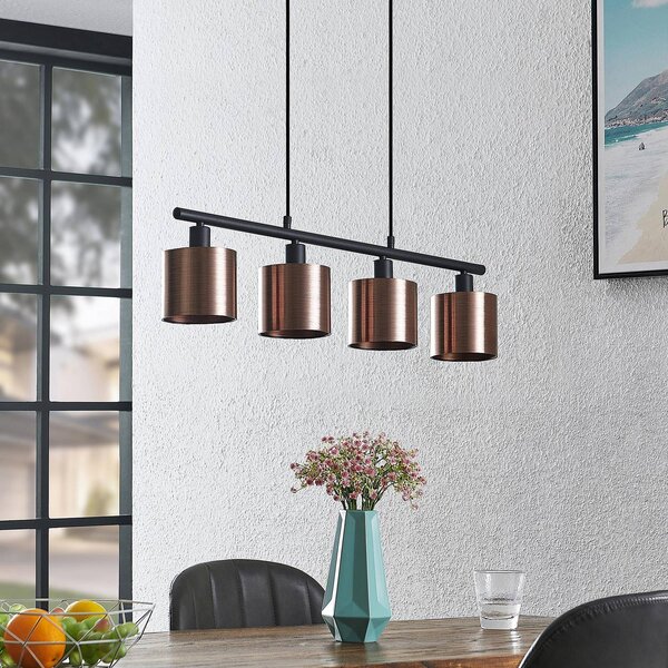 Lampada a sospensione Joudy Lindby, dimmerabile, Bronzo / Ottone antico, Soggiorno / Sala da pranzo, Metallo, Moderno, Lampada a sospensione