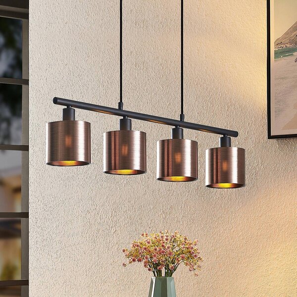 Lampada a sospensione Joudy Lindby, dimmerabile, Bronzo / Ottone antico, Soggiorno / Sala da pranzo, Metallo, Moderno, Lampada a sospensione
