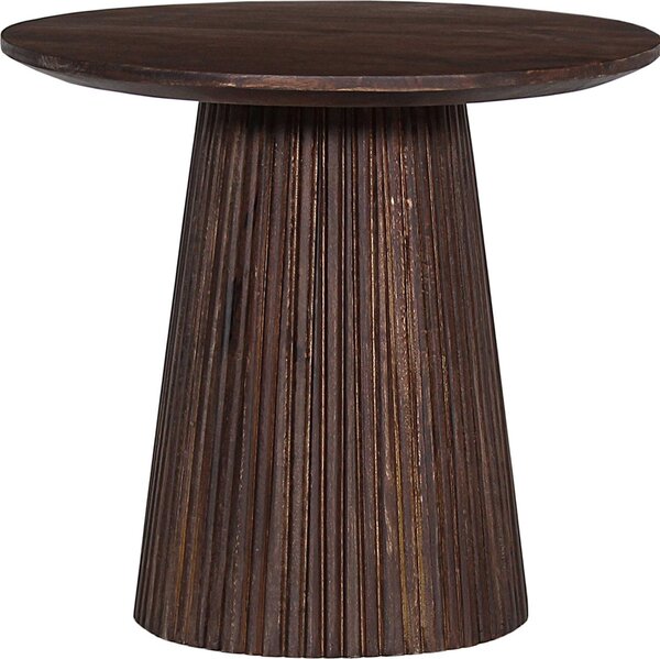Tavolino rotondo Miguel 50cm marrone scuro | legno massiccio di mango | H46 x L50 x P50cm