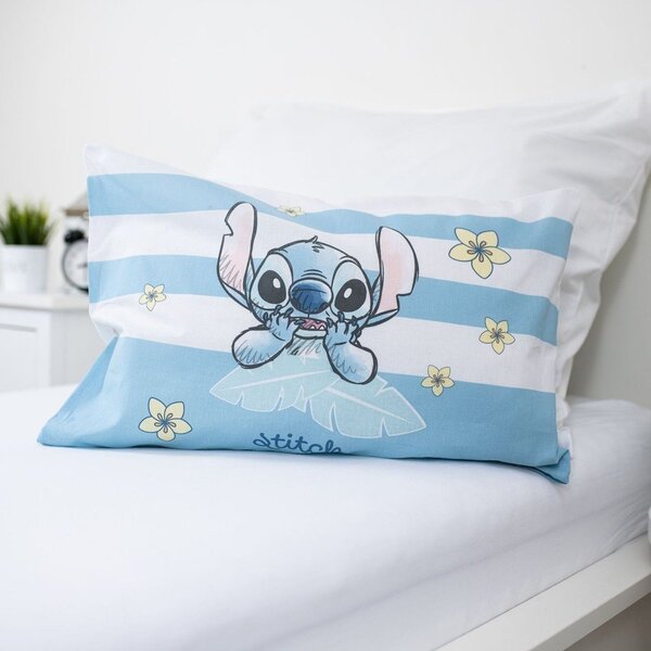 Set copripiumino e federa da bambini azzurro in cotone per culla 100x135 cm Lilo & Stitch "Tropical Hugs" – Jerry Fabrics