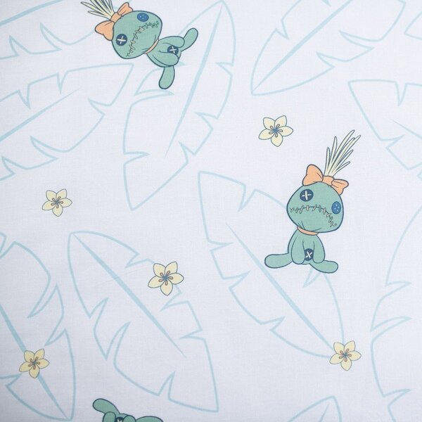 Set copripiumino e federa da bambini azzurro in cotone per culla 100x135 cm Lilo & Stitch "Tropical Hugs" – Jerry Fabrics