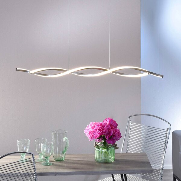 Paul Neuhaus Lampada a sospensione LED Polina, argento, metallo, dimmerabile, Alluminio / Grigio / Zincato, Soggiorno / Sala da pranzo, Metallo, Moderno