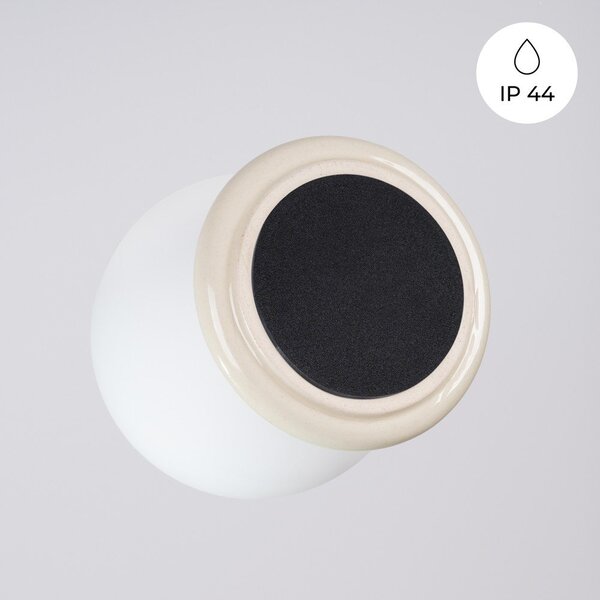 Plafoniera beige in ceramica con paralume in vetro ø 12 cm Farsa – Sollux