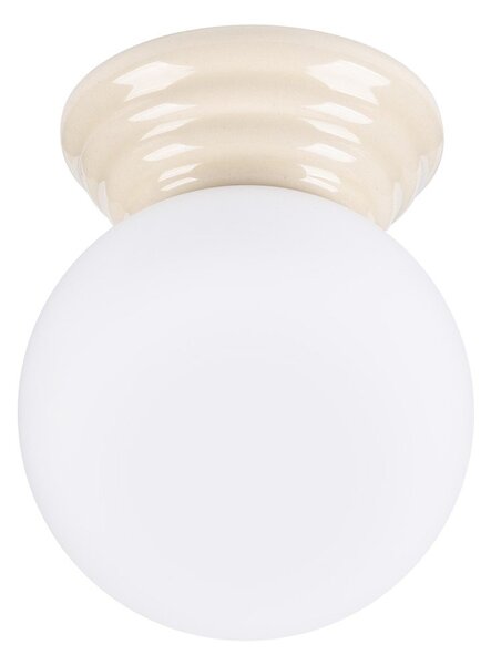 Plafoniera beige in ceramica con paralume in vetro ø 12 cm Farsa – Sollux