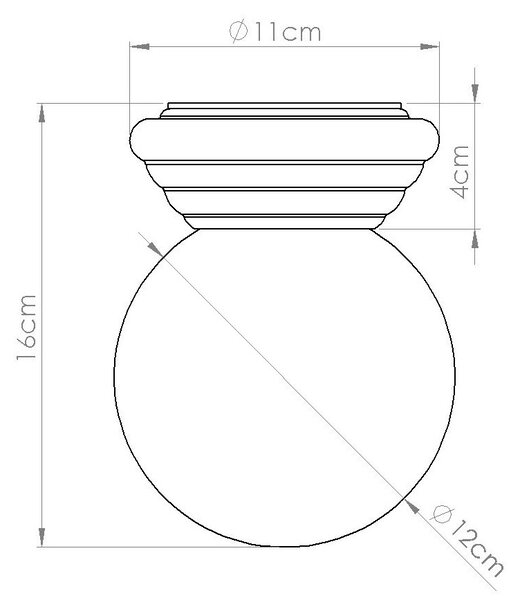 Plafoniera beige in ceramica con paralume in vetro ø 12 cm Farsa – Sollux