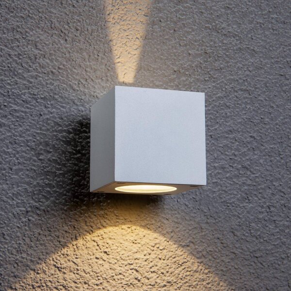 Applique da esterni a LED JARNO Lucande, Bianco / Opale, Alluminio, Moderno, Applique LED da esterni