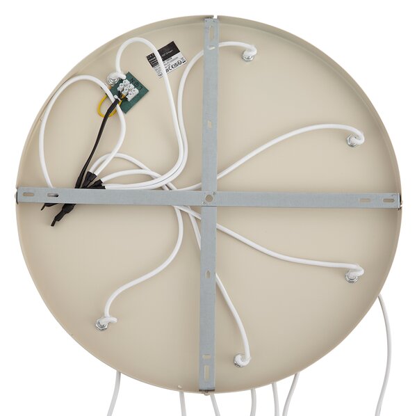 Lampada a sospensione Art Déco beige con vetro bianco 7 luci - Sandra