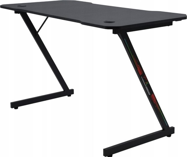 Scrivania da gaming, scrivania per computer per giocatori, piano ergonomico da 120 cm, portabevande e portacuffie, passacavi, struttura a Z stabile, design moderno