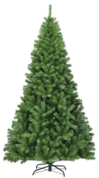 Costway Albero di Natale con aghi in PVC struttura con cerniere base di metallo, Albero di Natale non illuminato 225cm