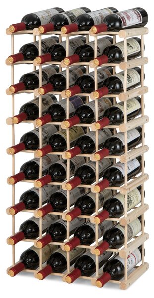 Costway Portabottiglie a 5 livelli per vino con struttura stabile in legno massello, Scaffale espositivo per 36 bottiglie