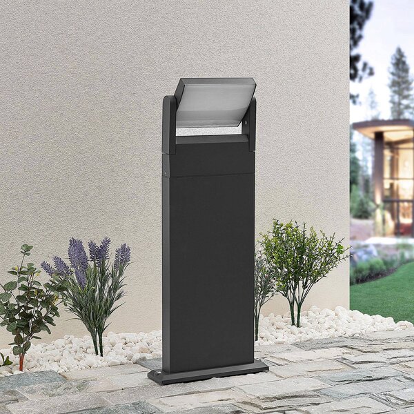 Lampioncino da giardino Cathalena Lindby, Alluminio / Grigio / Zincato, Alluminio, Moderno, Lampada LED da esterni