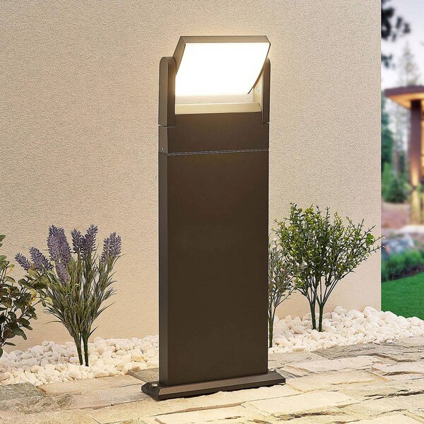 Lampioncino da giardino Cathalena Lindby, Alluminio / Grigio / Zincato, Alluminio, Moderno, Lampada LED da esterni