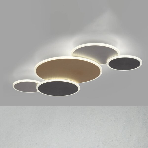 Q-Smart-Home Plafoniera smart Q-Piato, dimmerabile, Multicolore, Soggiorno / Sala da pranzo, Metallo, Moderno