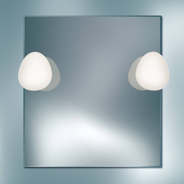Foscarini Applique da parete Gregg piccola, dimmerabile, Bianco / Opale, Bagno, Vetro, Design, Applique