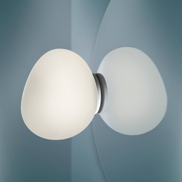 Foscarini Applique da parete Gregg piccola, dimmerabile, Bianco / Opale, Bagno, Vetro, Design, Applique
