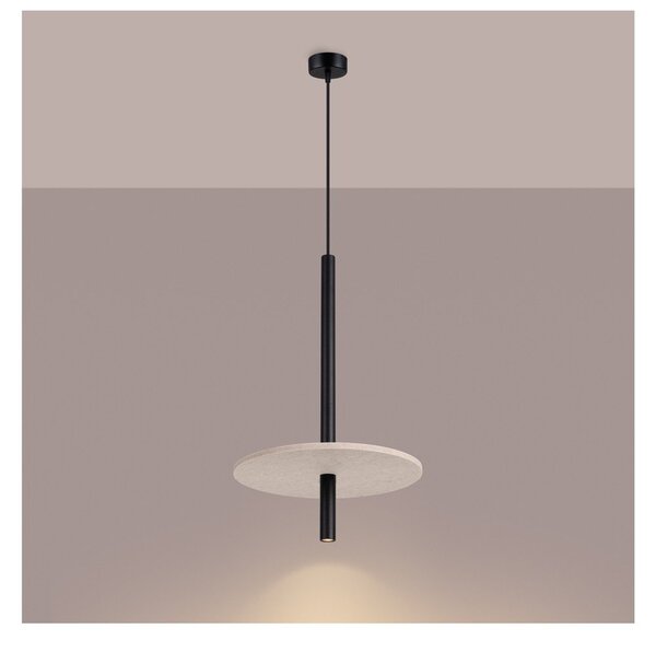 Lampadario nero/beige in metallo ø 30 cm Rilu – Sollux