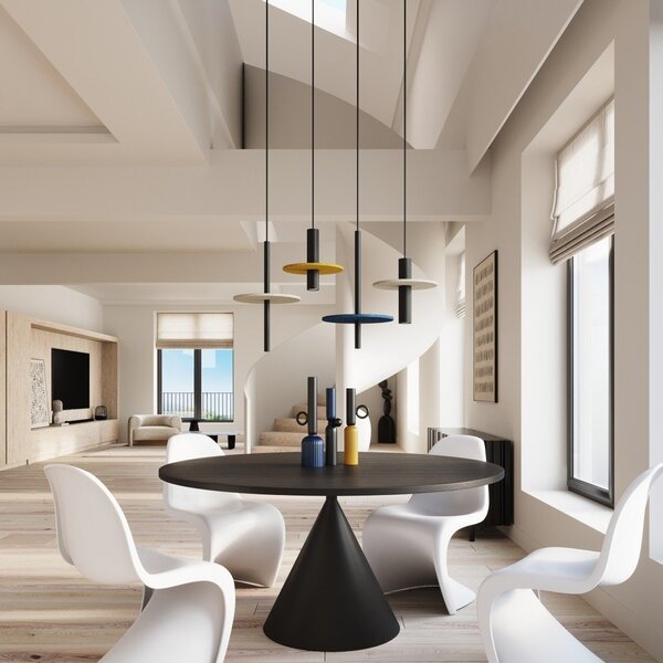 Lampadario nero/beige in metallo ø 30 cm Rilu – Sollux