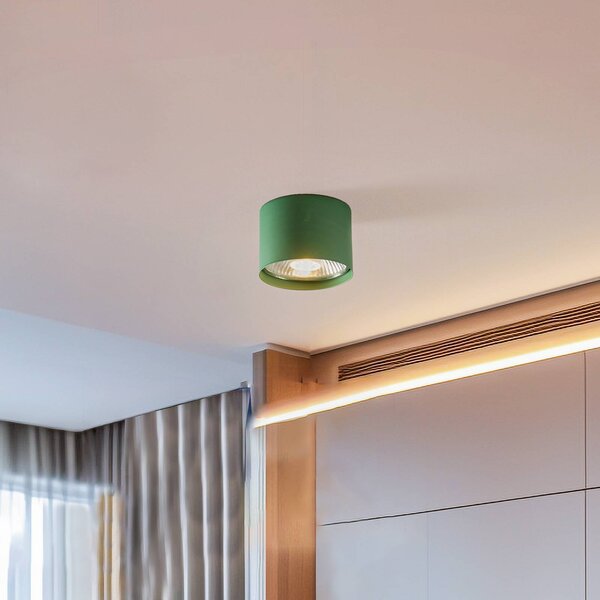 Faretto da soffitto Chloe fisso, verde Argon, dimmerabile, Verde, Soggiorno / Sala da pranzo, Metallo, Moderno, Faretto alogeno