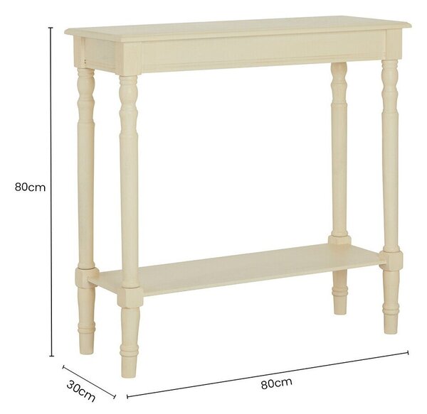 Tavolo consolle avorio in pino massiccio 30x80 cm Heritage – Premier Housewares