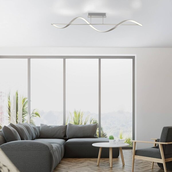 Q-Smart-Home Plafoniera smart Q-Swing, dimmerabile, Alluminio / Grigio / Zincato, Soggiorno / Sala da pranzo, Alluminio, Moderno