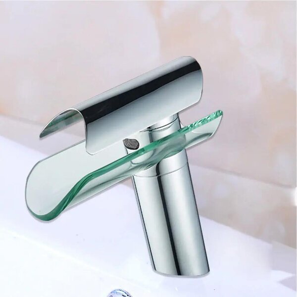 Rubinetto per cucina e bagno - Miscelatore monocomando - Bocca curva - Montaggio a parete - Corpo in acciaio inox - Otturatore in ottone - Argento