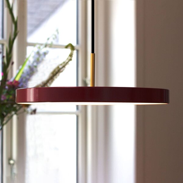UMAGE Asteria medium LED sospensione ottone rosso medium, dimmerabile, Rosso, Soggiorno / Sala da pranzo, Alluminio, Design