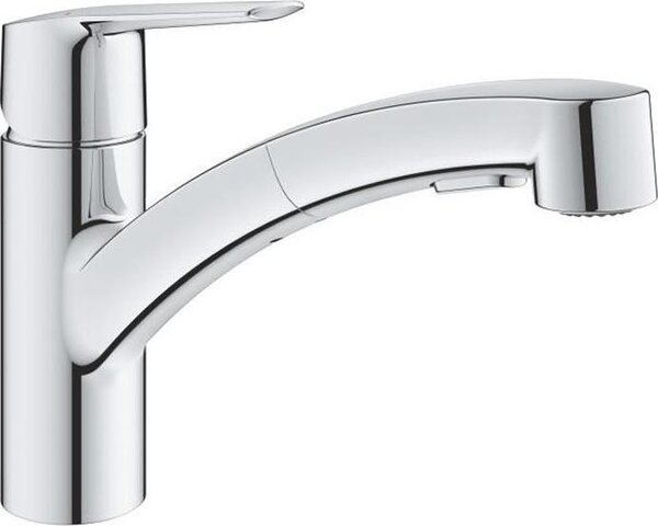 Rubinetto da cucina con doccetta estraibile, GROHE QUICKFIX Start, 2 tipi di getto, angolo di rotazione di 90°, 30531001