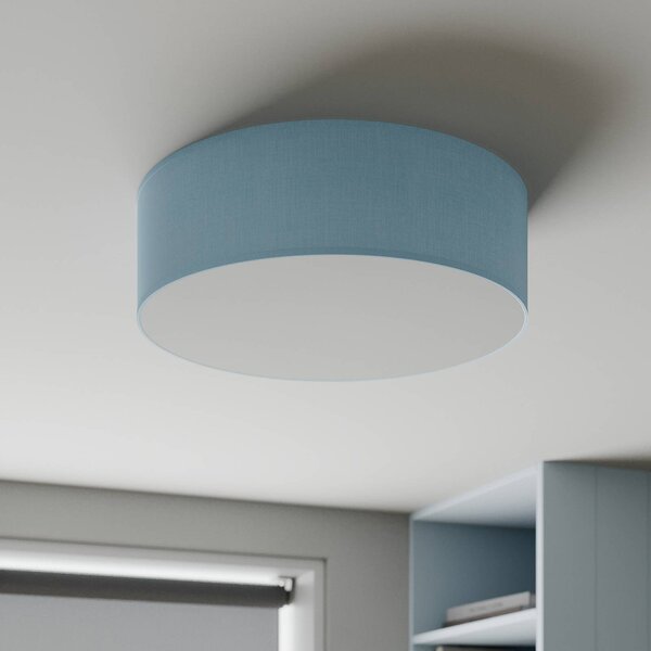 Plafoniera soffitto Rondo TK Lighting, dimmerabile, Blu, Camera da letto, Tessuto / Stoffa / Seta, Moderno, Plafoniera