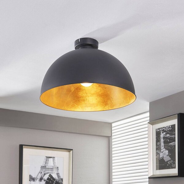 Plafoniera soffitto Lya Lindby, dimmerabile, Nero, Soggiorno / Sala da pranzo, Metallo, Moderno, Plafoniera