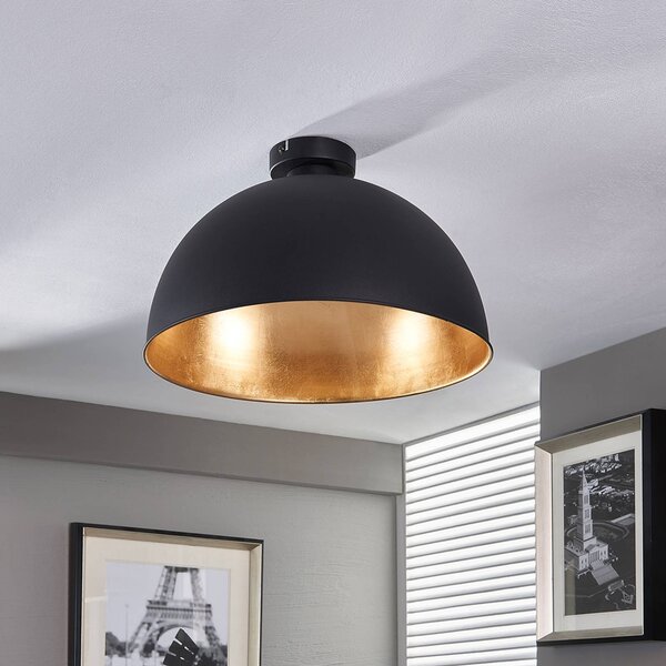 Plafoniera soffitto Lya Lindby, dimmerabile, Nero, Soggiorno / Sala da pranzo, Metallo, Moderno, Plafoniera
