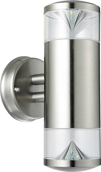 Luce da esterno Lampada da parete Charlotte Up & Downlight in metallo plastica acciaio inox colorato L:15,5cm L:11,5cm H:26,6cm IP44