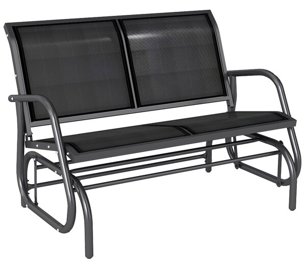 Outsunny Panchina a Dondolo da Esterno Panca Giardino Biposto Metallo 120 × 70 × 88cm|Aosom