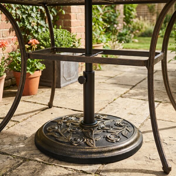 Outsunny Base per Ombrellone 9kg in Resina con Finiture in Bronzo Φ45.5 x 31.5cm Nero|Aosom