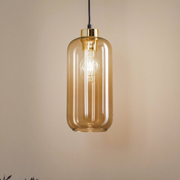 Lampada a sospensione in vetro Marco Green TK Lighting, dimmerabile, Marrone / Ruggine, Soggiorno / Sala da pranzo, Vetro, Moderno, Lampada a sospensione