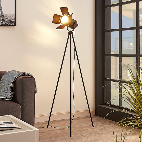 Lampada da terra Devon Lindby, Nero, Soggiorno / Sala da pranzo, Metallo, Moderno, Lampada da terra