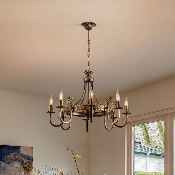 Lampadario a soffitto Castle Jupiter, dimmerabile, Bronzo / Ottone antico, Soggiorno / Sala da pranzo, Metallo, Antico, Lampadario