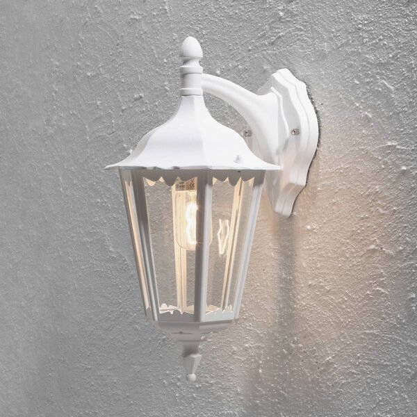 Konstsmide Applique da esterni FIRENZE, dimmerabile, Bianco / Opale, Alluminio, Campagna / Rustiche, Applique da esterni