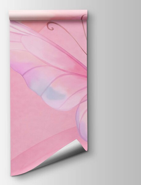 Carta da parati Sfondo rosa con farfalle, Carta da parati Farfalle, Carta da parati popolare, t00911v3 - Tapeko.it