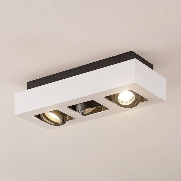 Arcchio faretto Vince, 36 cm, a 3 luci, bianco/nero, GU10 VINCE Arcchio, dimmerabile, Bianco / Opale, Cucina, Alluminio, Moderno, Faretto