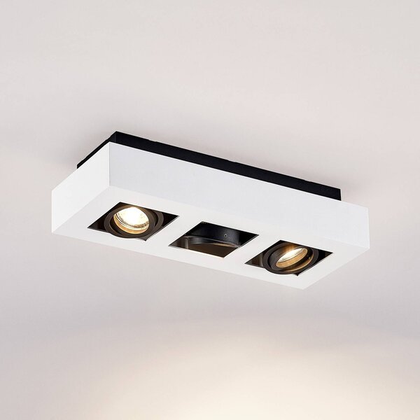 Arcchio faretto Vince, 36 cm, a 3 luci, bianco/nero, GU10 VINCE Arcchio, dimmerabile, Bianco / Opale, Cucina, Alluminio, Moderno, Faretto