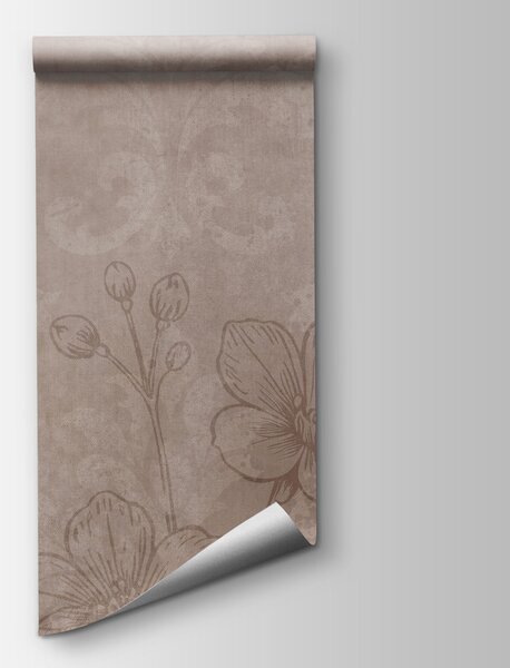 Carta da parati Delicati motivi floreali su uno sfondo dai toni tenui, Carta da parati design, Carta da parati popolare, t00912v1 - Tapeko.it