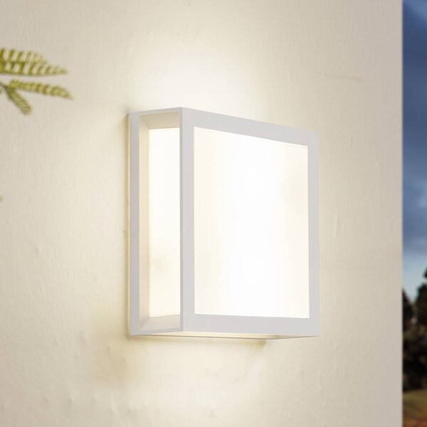 Applique da esterni Sivana Lindby, dimmerabile, Bianco / Opale, Plastica, Moderno, Applique da esterni