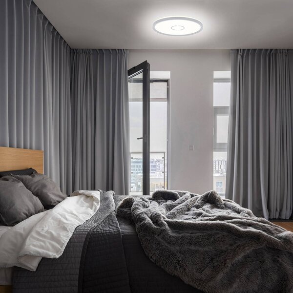 Briloner Plafoniera LED libera, Ø 29 cm, argento