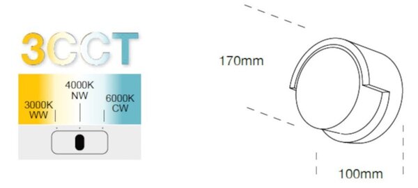Applique moderno lampadari bartalini pilc led cct ip65 materiale plastico - Lampadari Bartalini Gesso