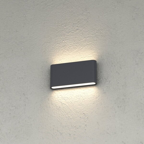 Applique led top light lima 18 ip54 cct biemissione alluminio vetro - Top Light