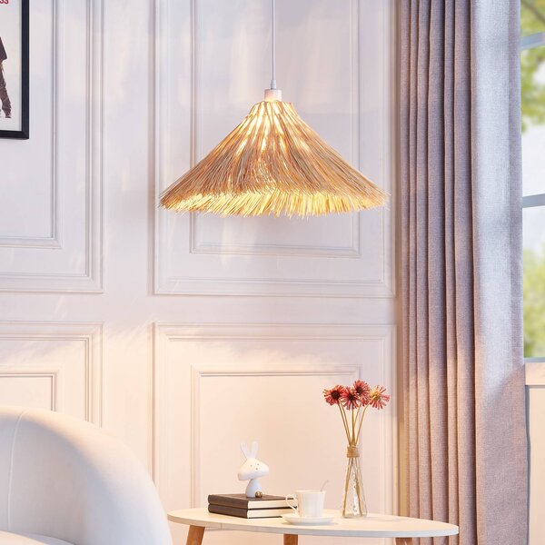 Lampada a sospensione Borys Lindby, dimmerabile, Legno chiaro, Soggiorno / Sala da pranzo, bambù, Campagna / Rustiche, Lampada a sospensione