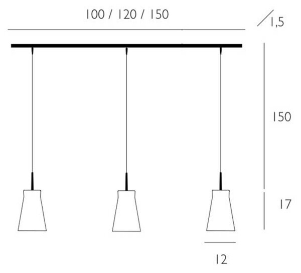 Casablanca MOMO - lampada a sospensione a 3 lampadine