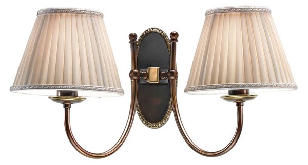 Cremasco Applique da parete CLASSIC, dimmerabile, Bronzo / Ottone antico, Soggiorno / Sala da pranzo, Tessuto / Stoffa / Seta, Antico, Applique