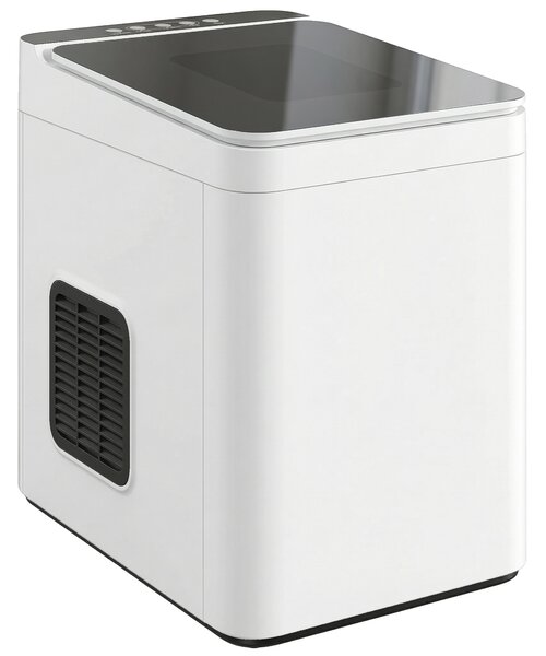 HOMCOM Macchina per Ghiaccio Autopulente Compattada con paletta e cestello, 31,5x23,2x33,7 cm, Bianco | Aosom Italy