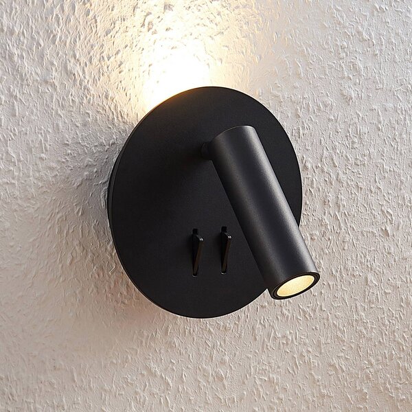 Applique da parete a LED Magya Lucande, Nero, Soggiorno / Sala da pranzo, Alluminio, Moderno, Applique a LED